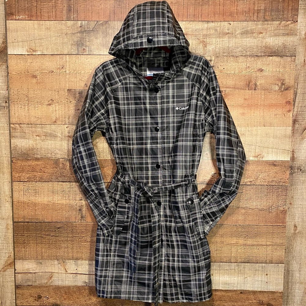 Columbia Women’s Plaid Rain Trench Coat - Sz XL